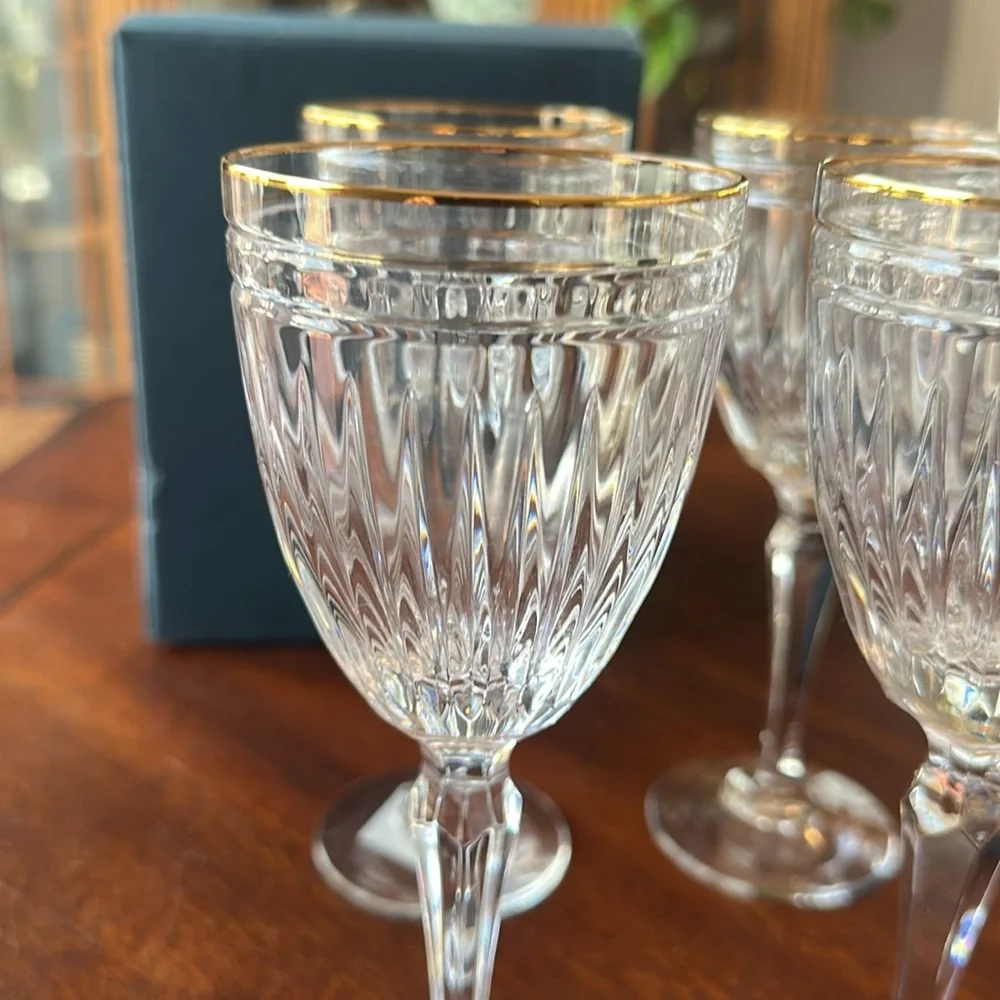 Waterford Marquis Hanover Gold Rimmed Wine Glasses with Box - Some NWT - Picture 5 of 5